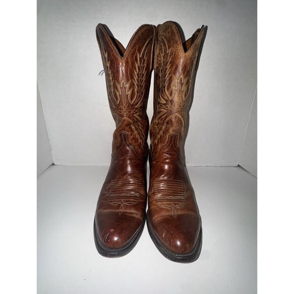 Lucchese 1883 Crayton N1547R Mad Dog Goat Leather Cowboy Boots Mens 10 D USA main image 11
